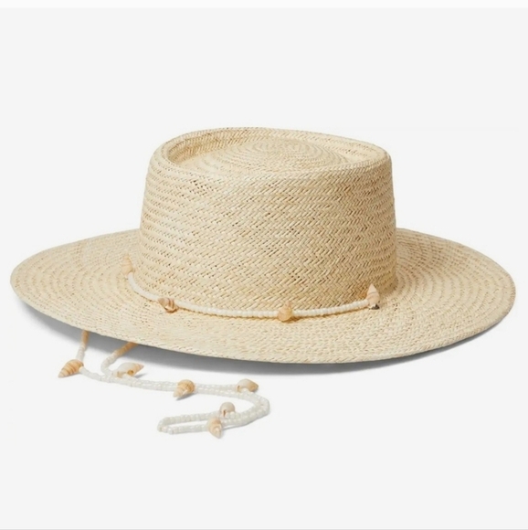 New Lack Of Color Seashells Straw Boater Hat Size Small - Picture 11 of 15